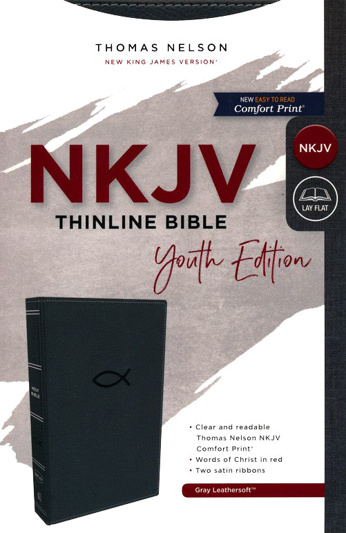 NKJV Thinline Comfort Print Youth Bible--Leathersoft
