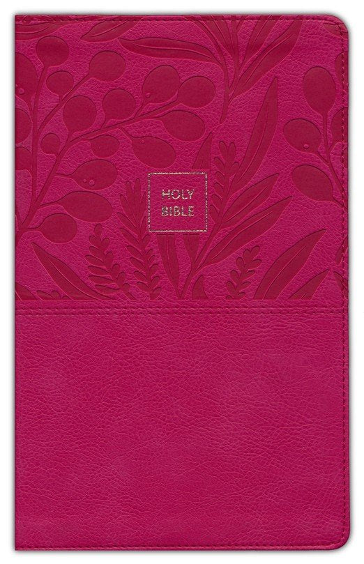 NKJV Personal-Size Large-Print Reference Bible, Comfort Print--soft leather-look, pink (indexed, red letter)