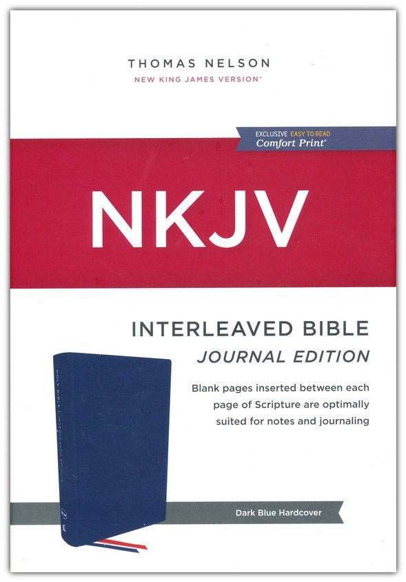 NKJV Interleaved Bible, Journal Edition, Comfort Print--hardcover, blue