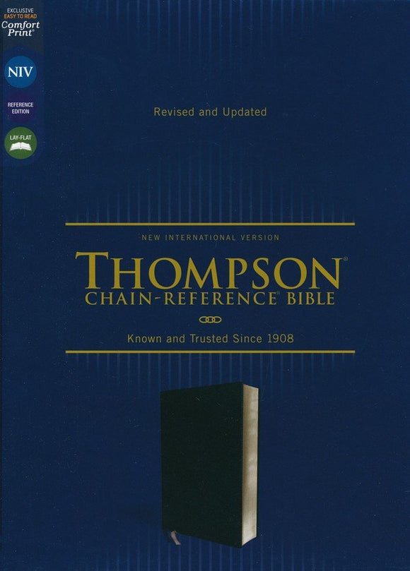 NIV Thompson-Chain Reference Bible, Comfort Print--bonded leather, black