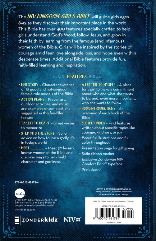 NIV, Kingdom Girls Bible, Comfort Print--hardcover