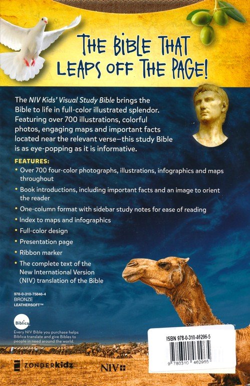 NIV Kids' Visual Study Bible: Explore the Story of the Bible Leathersoft, bronze-indexed