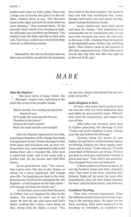 The Message Prayerful Reading Bible, Softcover
