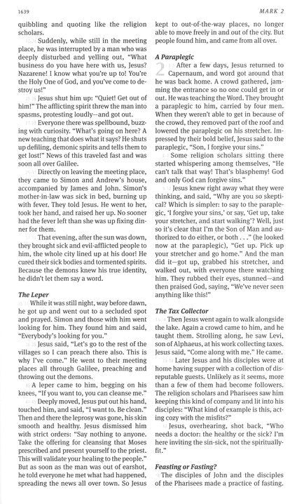 The Message Prayerful Reading Bible, Softcover