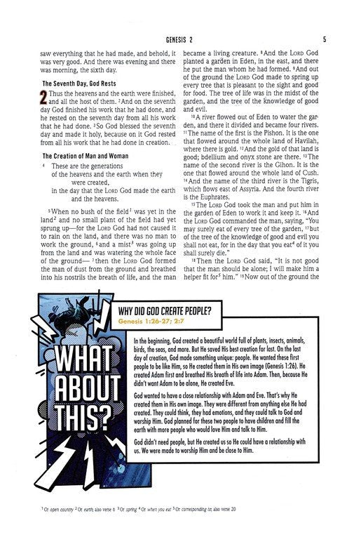 The Action Bible Study Bible ESV, Leathersoft, Blue, Full Color, Leathersoft