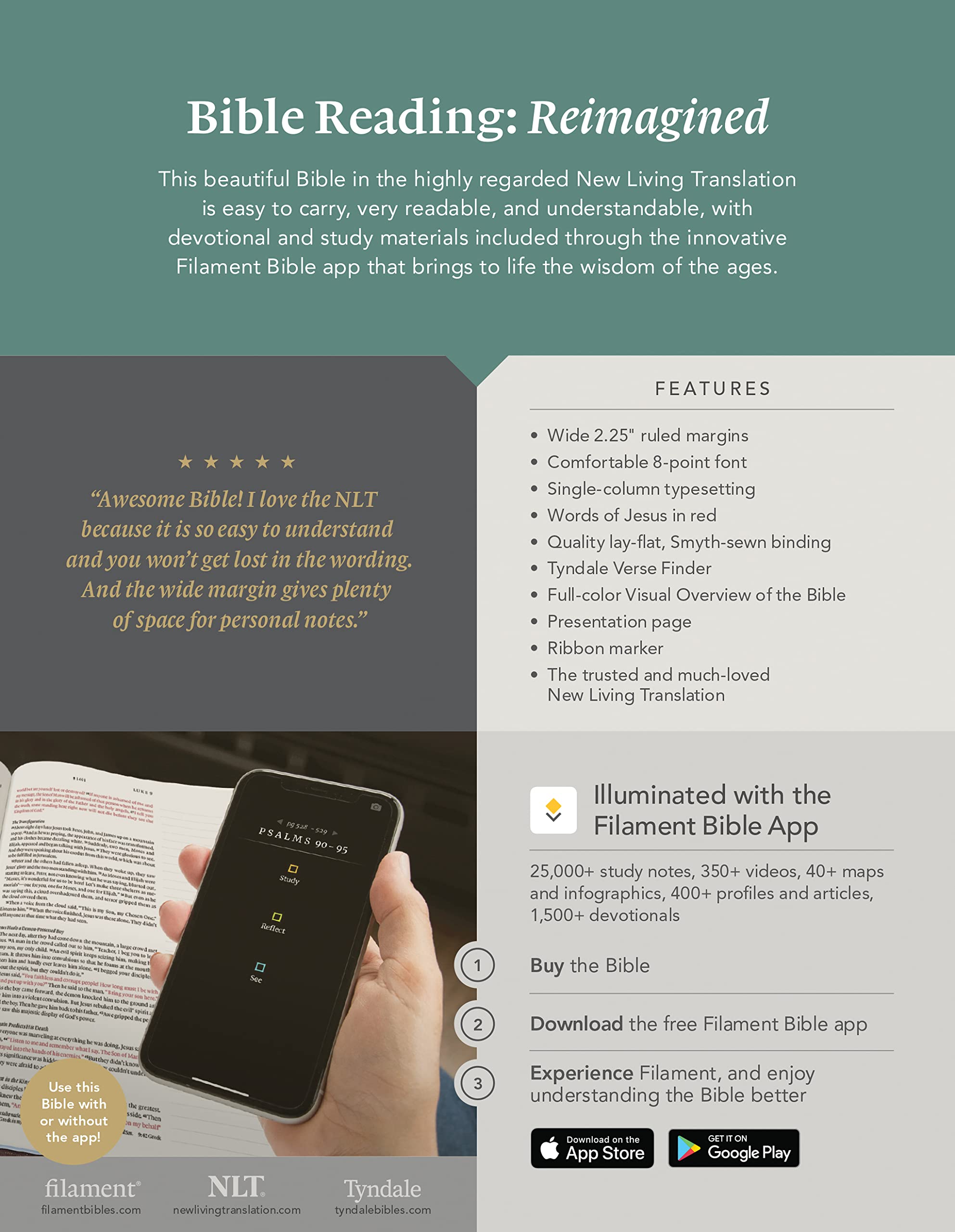 NLT Wide Margin Bible, Filament Enabled Edition