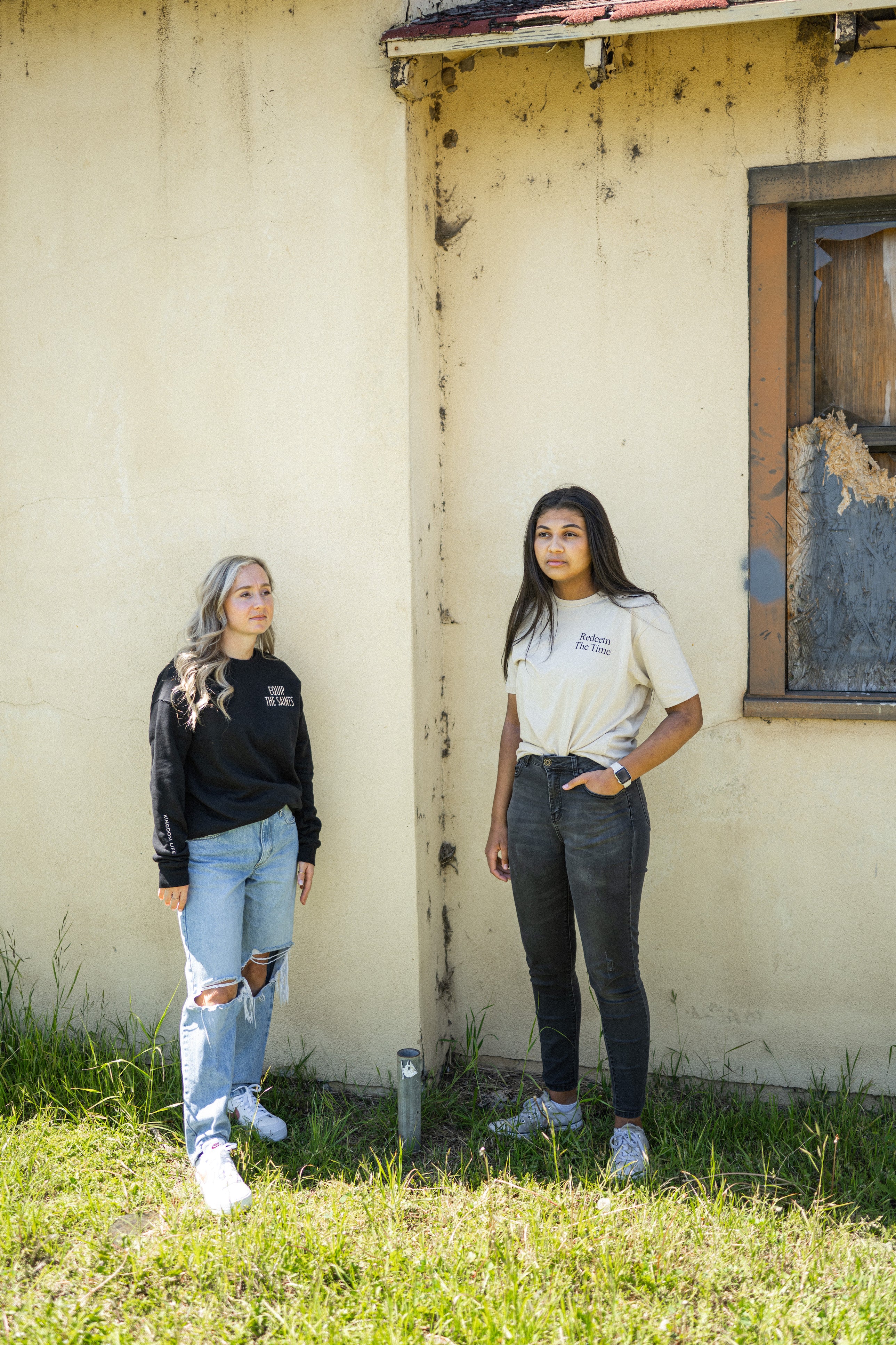 Equip the Saints Embroidered Black Crewneck