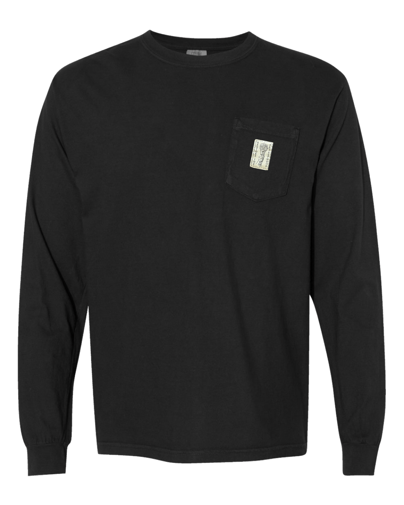 Blue Collar Flame Carriers Woven Restore the Priesthood Black Pocket Long Tee