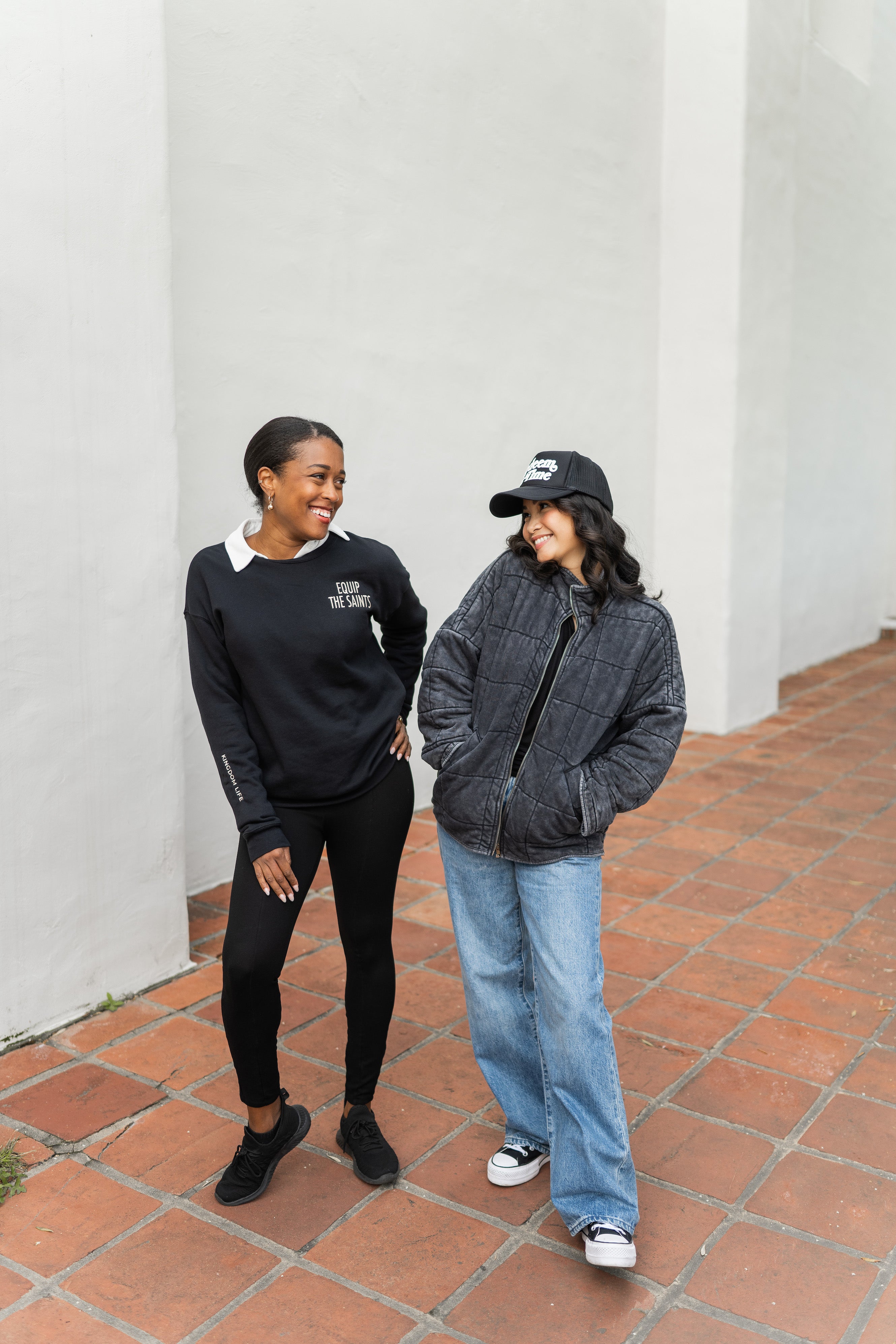 Equip the Saints Embroidered Black Crewneck