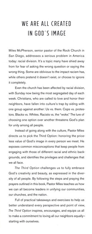 The Third Option: Hope for a Racially Divided Nation – Miles McPherson - hard cover