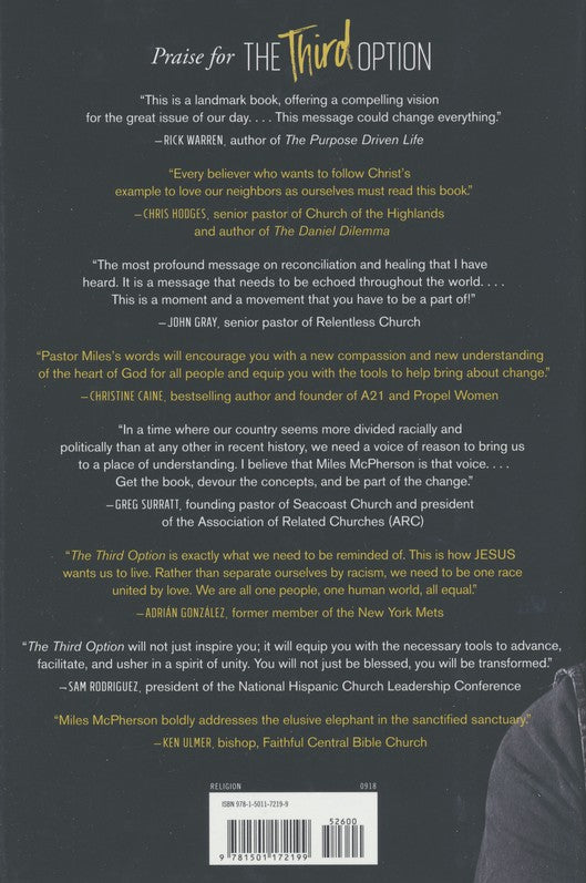 The Third Option: Hope for a Racially Divided Nation – Miles McPherson - hard cover