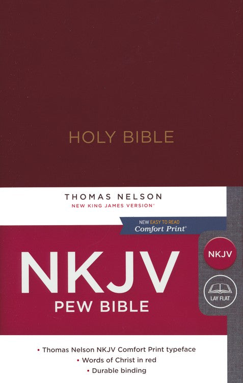 NKJV Pew Bible, Hardcover, Burgundy