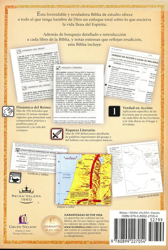 Biblia Plenitud RVR 1960 Tam. Manual, Enc. Rústica (RVR 1960 Spirit-Filled Life Bible Handy Size, Softcover)