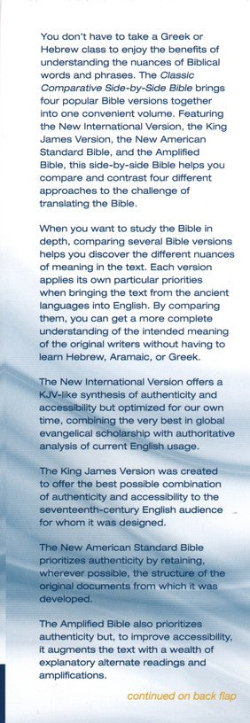Classic Comparative Side-by-Side Bible (NIV, KJV, NASB, Amplified)