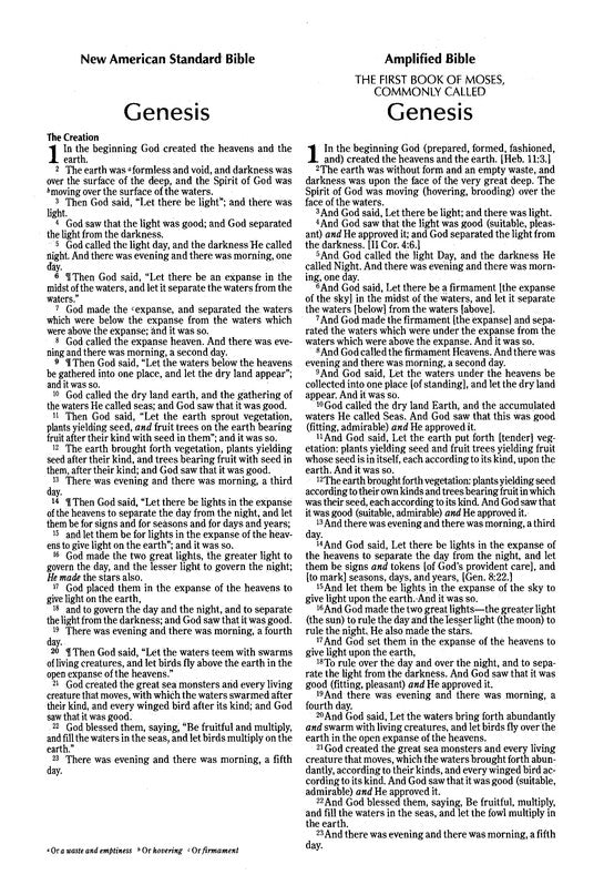 Classic Comparative Side-by-Side Bible (NIV, KJV, NASB, Amplified)