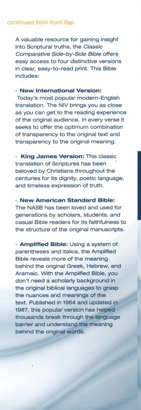 Classic Comparative Side-by-Side Bible (NIV, KJV, NASB, Amplified)