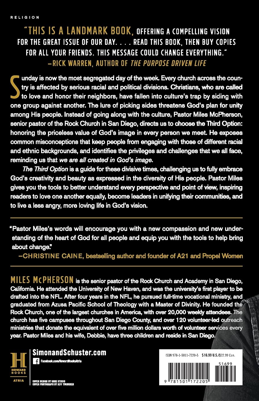 The Third Option: Hope for a Racially Divided Nation – Miles McPherson - soft cover
