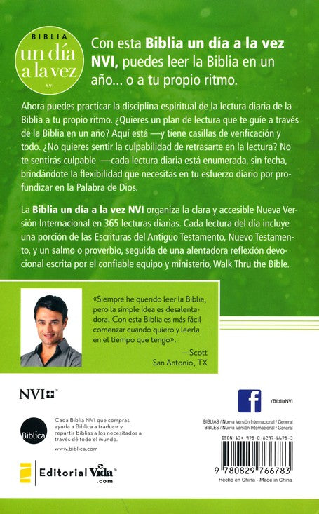 Biblia NVI Un Día a la Vez, Enc. Rústica (NVI Once-a-Day Bible, Softcover)