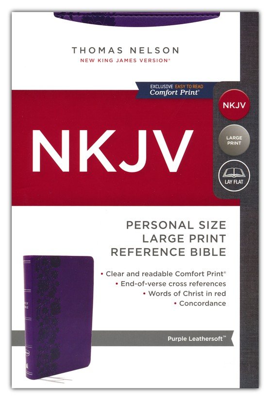 NKJV Personal-Size Large-Print Reference Bible, Comfort Print--soft leather-look,(red letter)