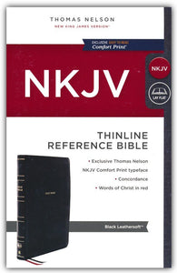 NKJV Thinline Reference Bible, Comfort Print--soft leather-like, black