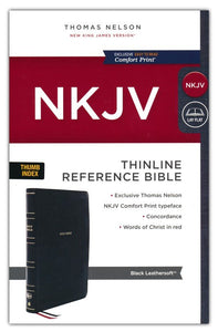 NKJV Thinline Reference Bible, Comfort Print--soft leather-look, black, indexed