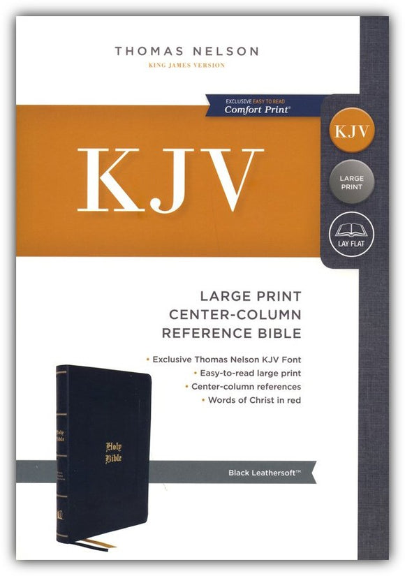 KJV Large Print Center-Column Reference Bible, Comfort Print--soft leather-look, black