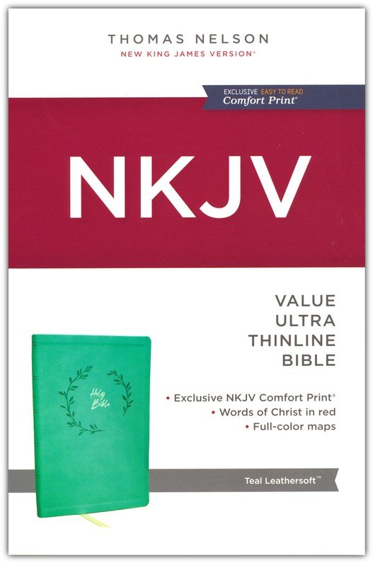 NKJV Value Ultra Thinline Bible, Comfort Print--soft leathersoft, teal