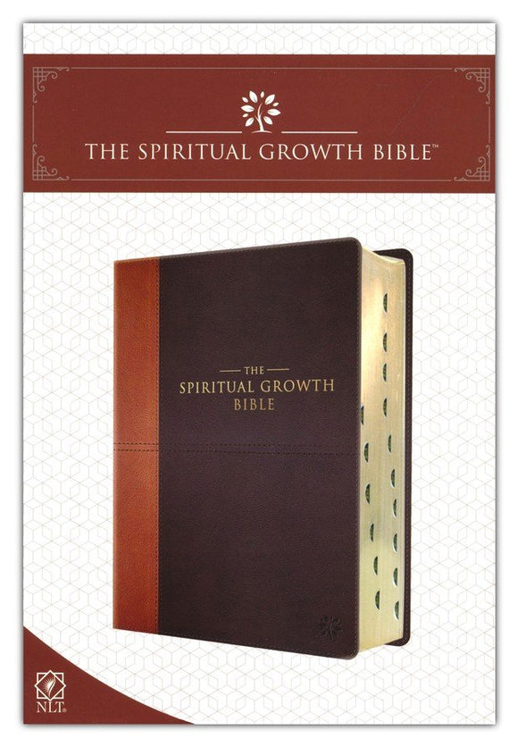 NLT Spiritual Growth Bible Brown & Tan Faux Leather