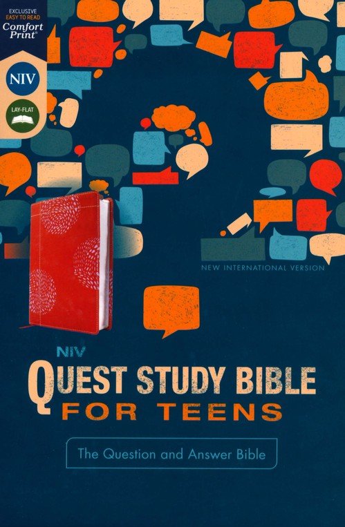 NIV Quest Study Bible for Teens, Comfort Print--Leathersoft, coral