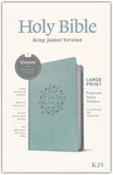 KJV Large Print Premium Value Thinline Bible, Filament Enabled Edition (Red Letter, LeatherLike, Floral Wreath Teal)