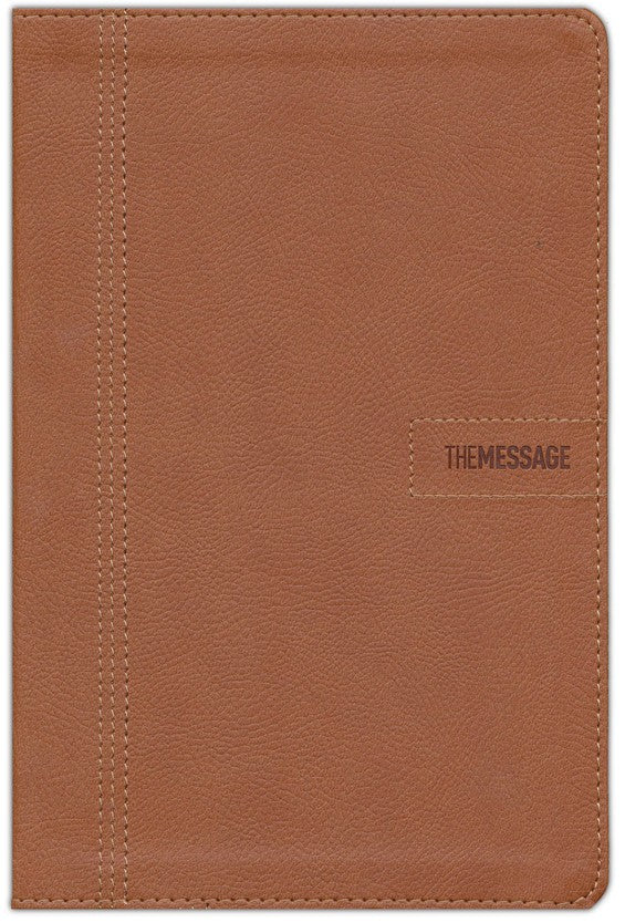 Message Slimline Bible--soft leather-look, brown By: Eugene H. Peterson