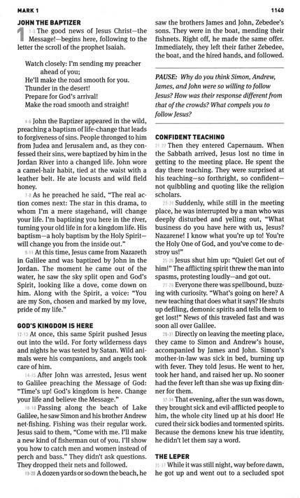 The Message Devotional Bible LeatherLike, Brown By: Eugene H. Peterson