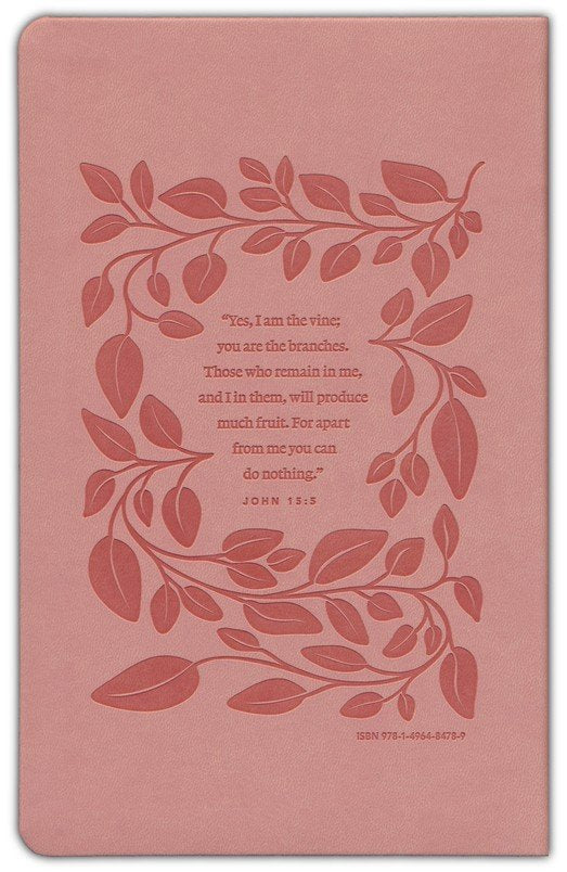 NLT Premium Value Thinline Bible, Filament-Enabled--soft leather-look, dusty pink vines