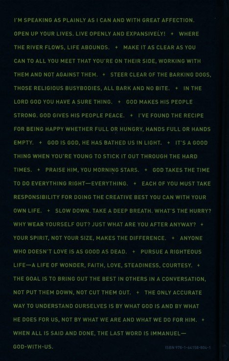 The Message Student Bible (Hardcover) By: Eugene H. Peterson