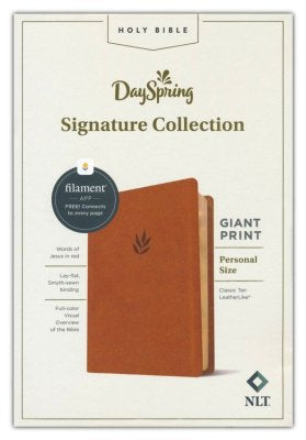 DaySpring Signature Collection, LeatherLike, Classic Tan- NLT Personal Size Giant Print Bible