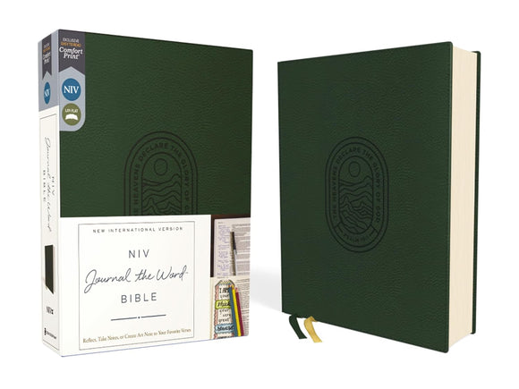 NIV, Journal the Word Bible, Leathersoft, Green, Red Letter, Comfort Print