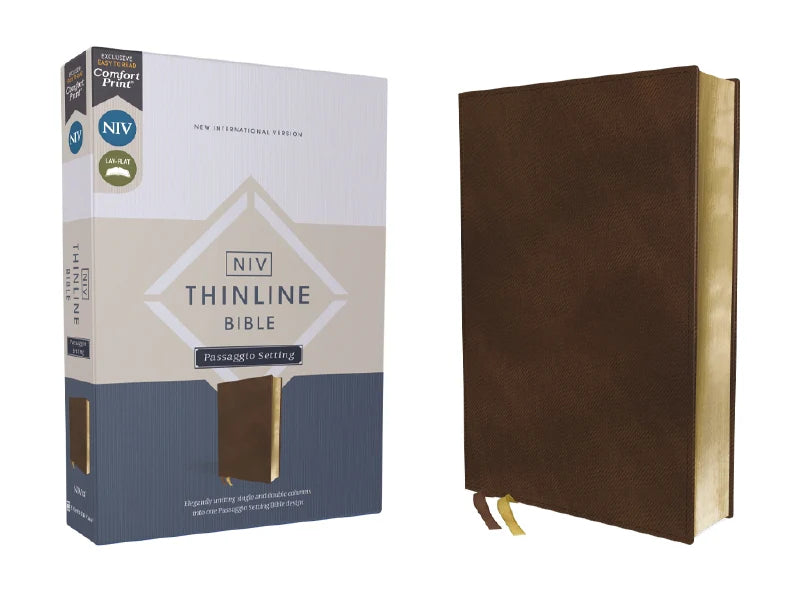 NIV, Thinline Bible, Passaggio Setting, Red Letter Edition, Comfort Print, Brown