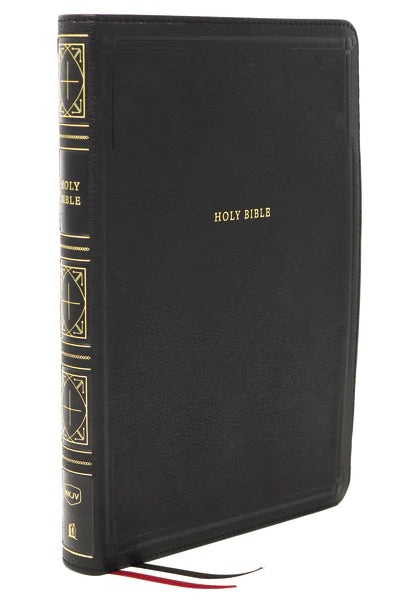 NKJV, Thinline Bible, Giant Print, Leathersoft, Red Letter Edition, Comfort Print, Black