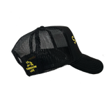 “Equip the Saints Paradox” Black Foam Trucker with Upside down lettering in yellow