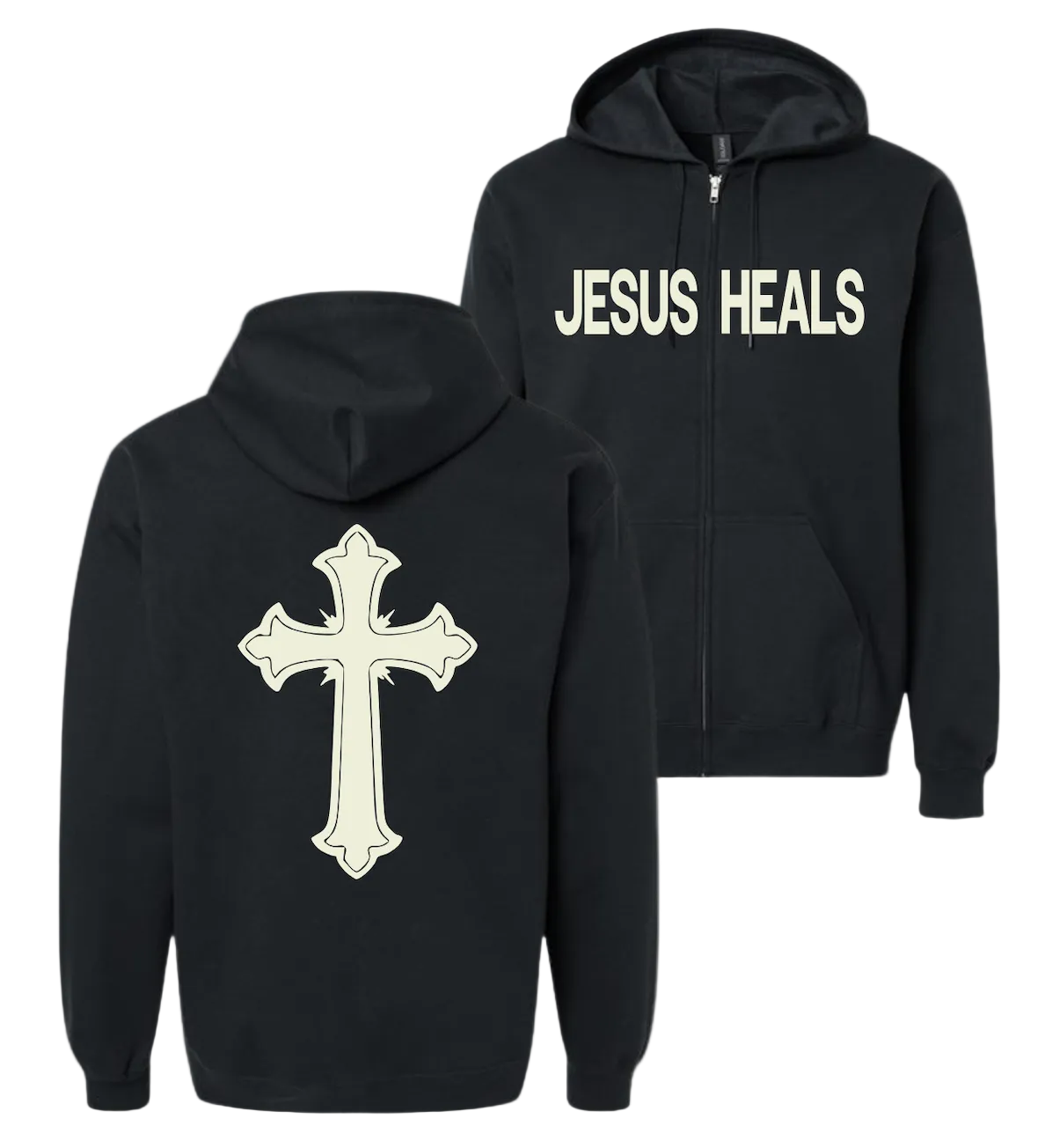 Jesus Heals Zip Hoodies