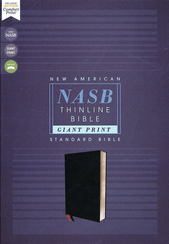 NASB Giant-Print Thinline Bible, Comfort Print, Red Letter Edition--bonded leather, black