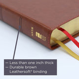 NASB Giant-Print Thinline Bible, Red Letter Edition--soft leather-look, brown