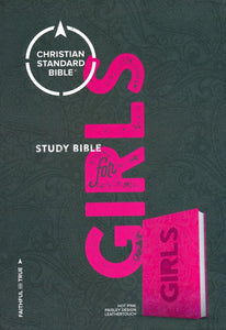 CSB Study Bible for Girls Hot Pink, Paisley Design LeatherTouch