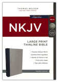 NKJV Thinline Bible Large Print, Gray and Blue, Hardcover