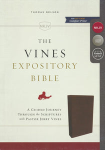 NKJV Vines Expository Bible--imitation leather, brown