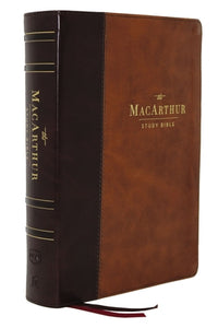 NKJV MacArthur Study Bible, Comfort Print--soft leather-look, mahogany