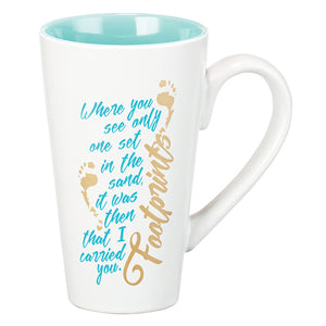 Mug - Footprints In The Sand, Isaiah 58:11 by Christian Art Gifts