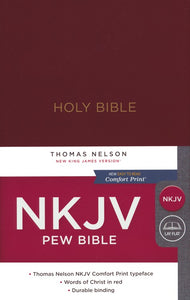 NKJV Pew Bible, Hardcover, Burgundy