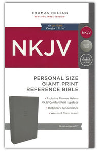NKJV Comfort Print Reference Bible, Personal Size Giant Print, Imitation Leather, Gray