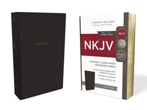 NKJV Comfort Print Reference Bible, Compact Large Print, Imitation Leather, Black